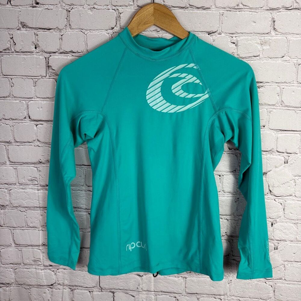 Rip Curl Long Sleeve Rash Girls Guard Teal Size 12